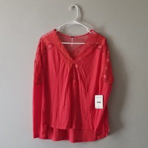 Crimson Rose Free People Blouse, Small, Brand New with Tags!
